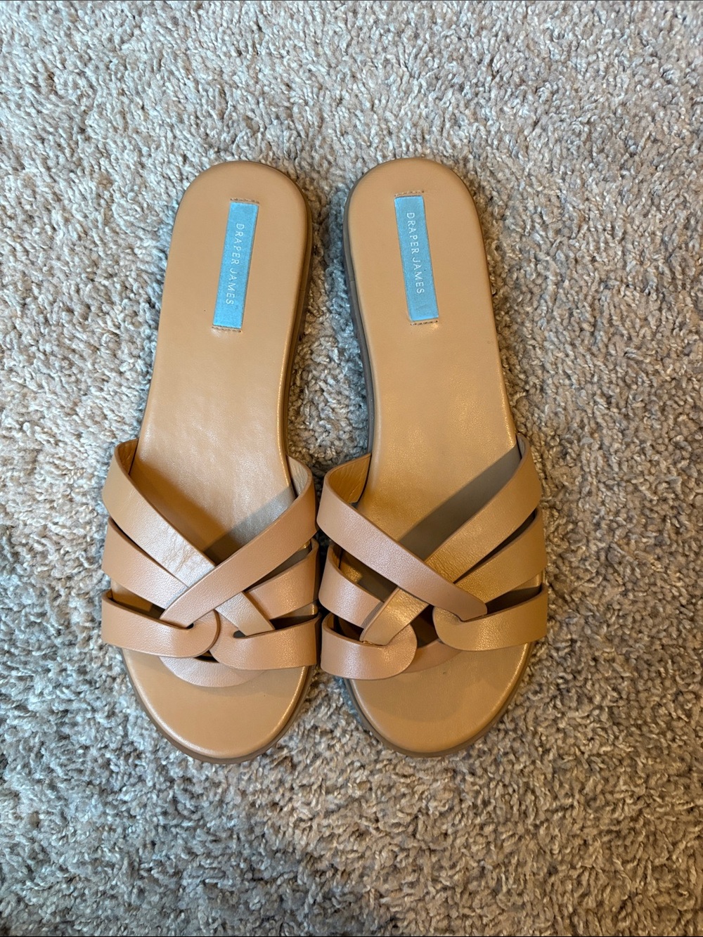 Draper James Tan Woven Slide Sandals